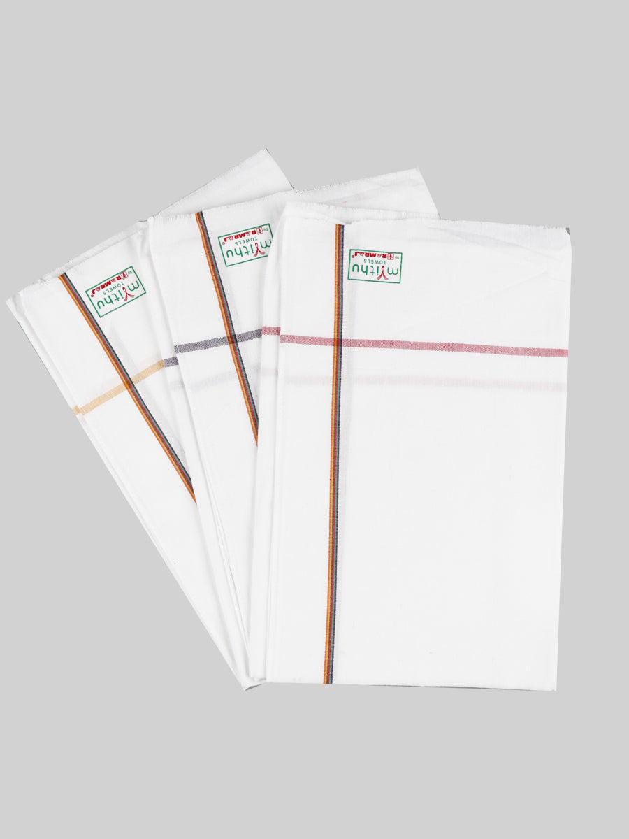 Mini Bath Towel White (3 PCs Pack)-Mix view