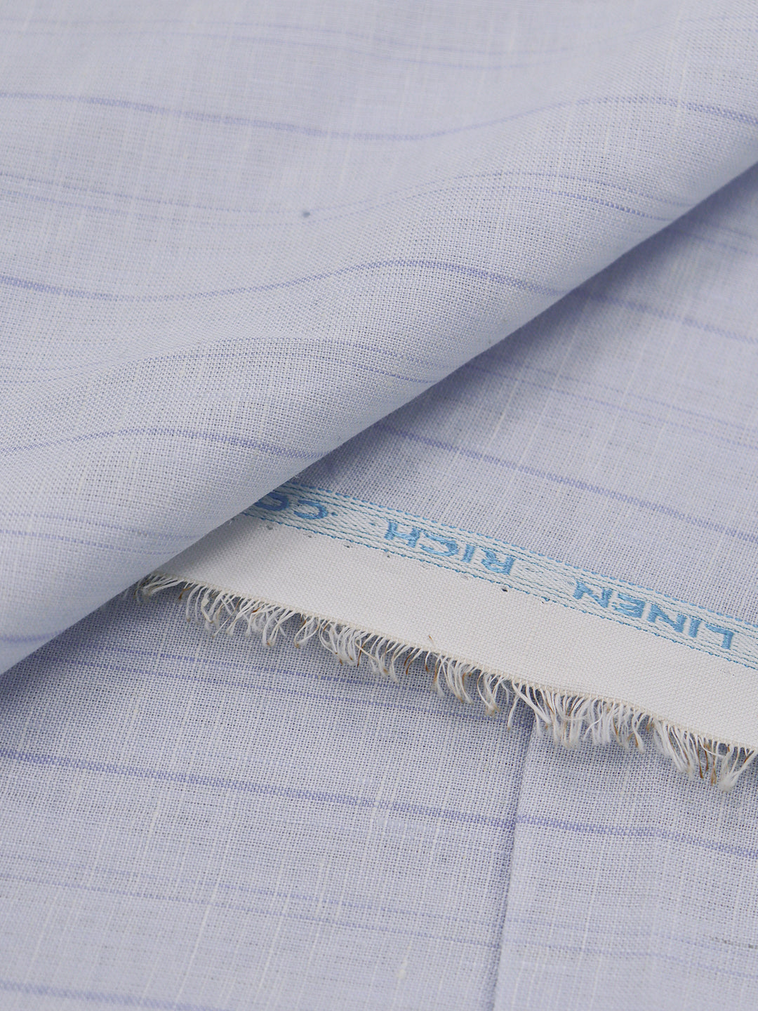 Men Linen Rich Light Blue Stripes Shirt Fabric Prime