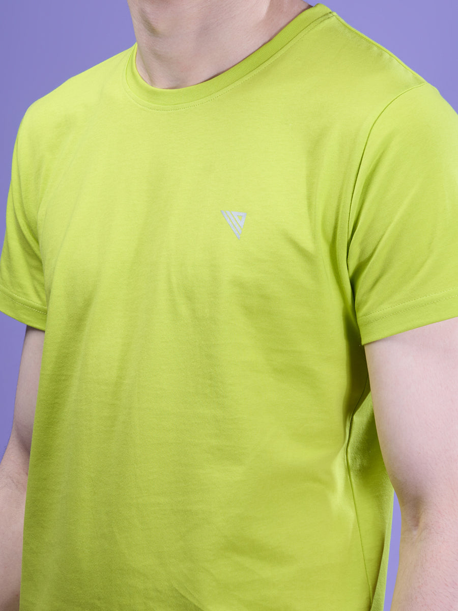 Men 100% Cotton Smart Fit Expert Tee Lime Green ET17