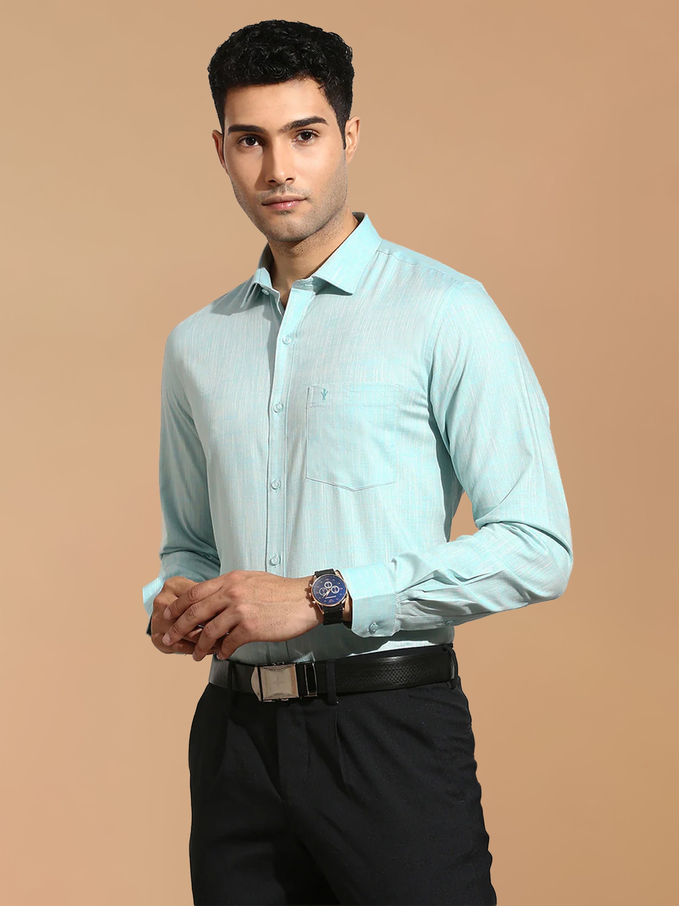 100% Cotton Blue Smart Fit Shirt CL2 GT35