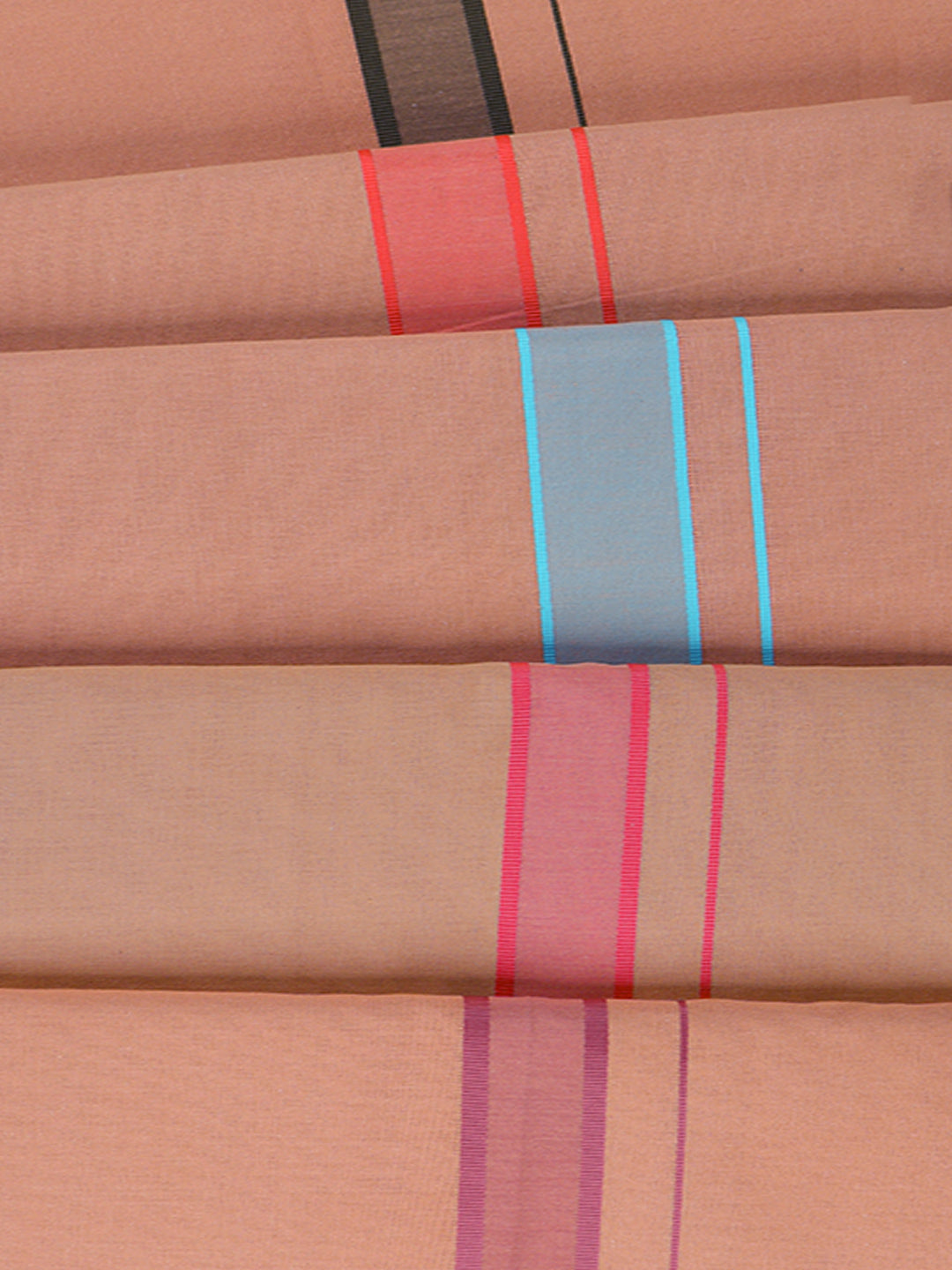 Men 100% Cotton Single Layer Kaavi Dhoti with Assorted Border Ahimsa