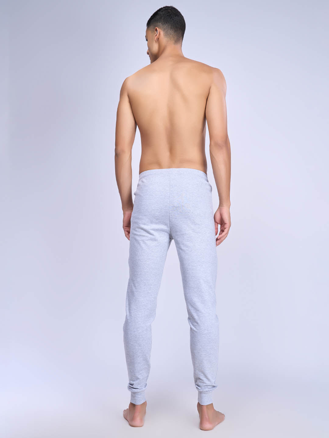 Men Combed Cotton Rich Jogger with Side Pockets Grey Melange EJ1