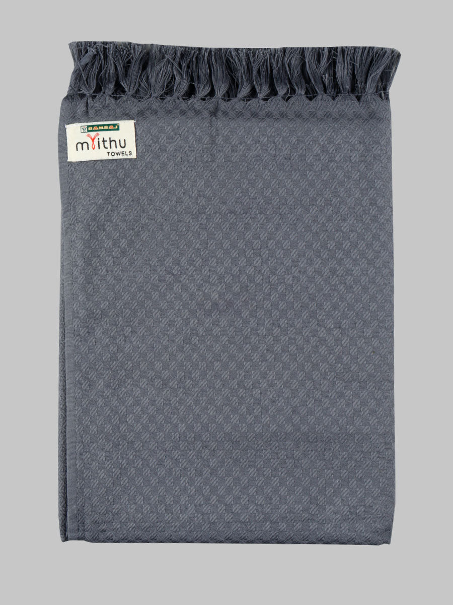 Ritham Cotton Colour Bath Towel-Black