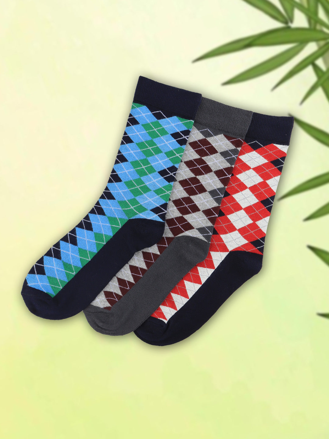 Men Assorted Formal Full Length Checks Designed Socks FFD3