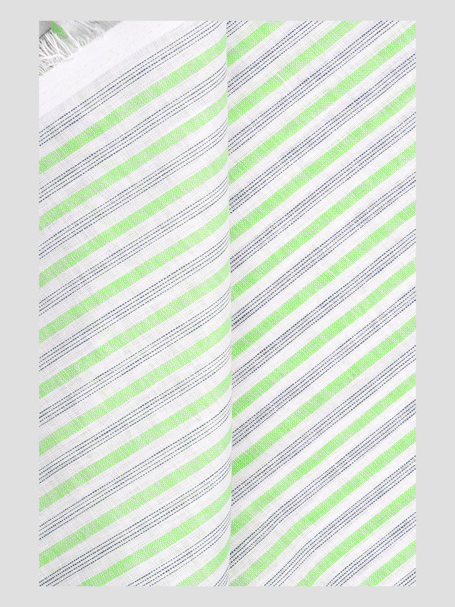 Cotton Green with Grey Striped Shirt Fabric Infinity