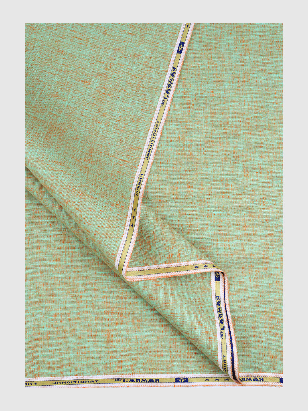 Men Cotton Blend Green Self Design Shirt and Kurta Fabric Lampus