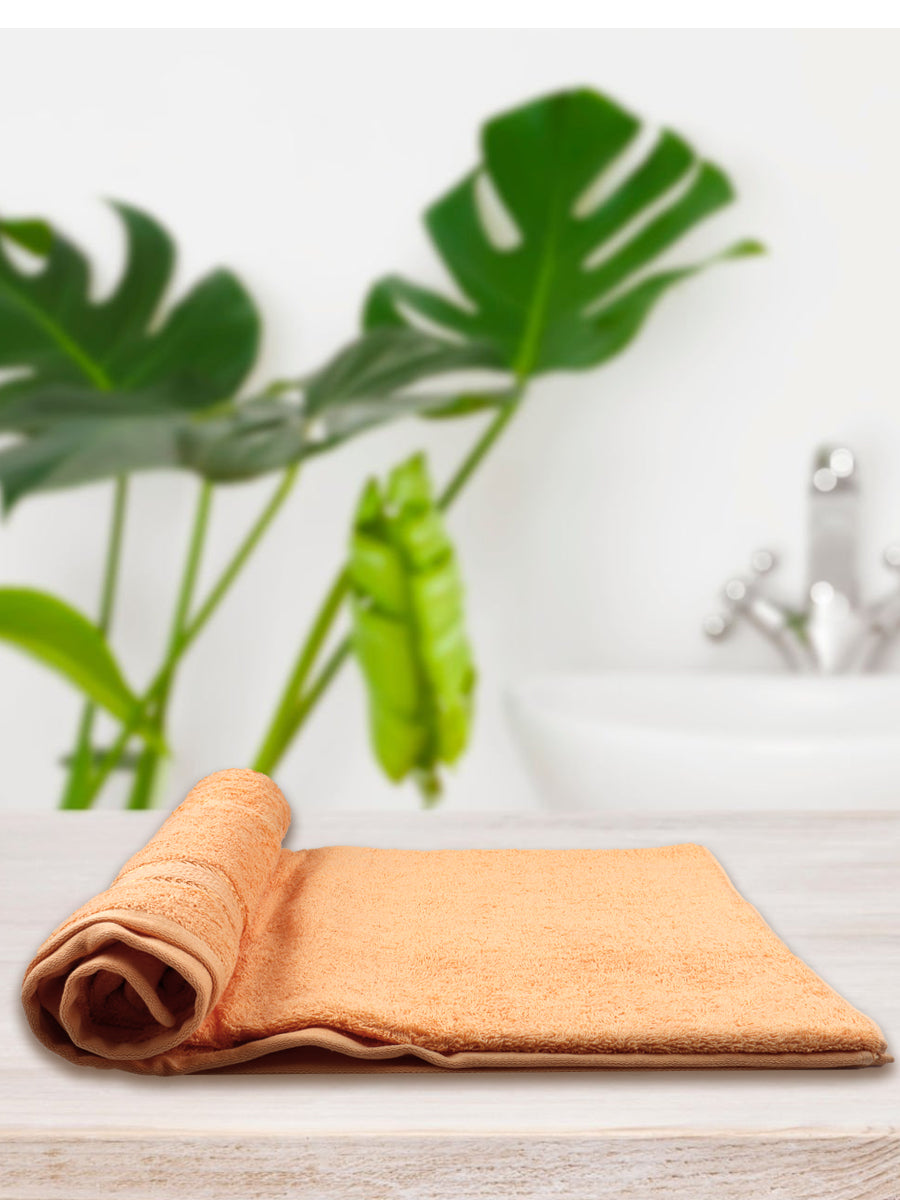 Premium Soft & Absorbent Cotton Bamboo Orange Terry Bath Towel BC1-View two