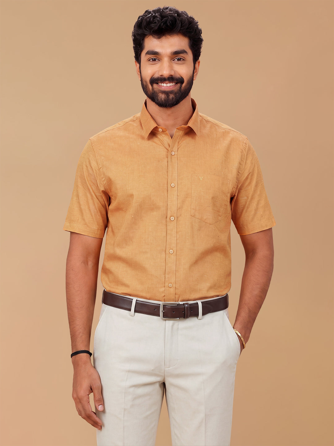 Giza Cotton Regular Fit Shirts Mustard - GL7
