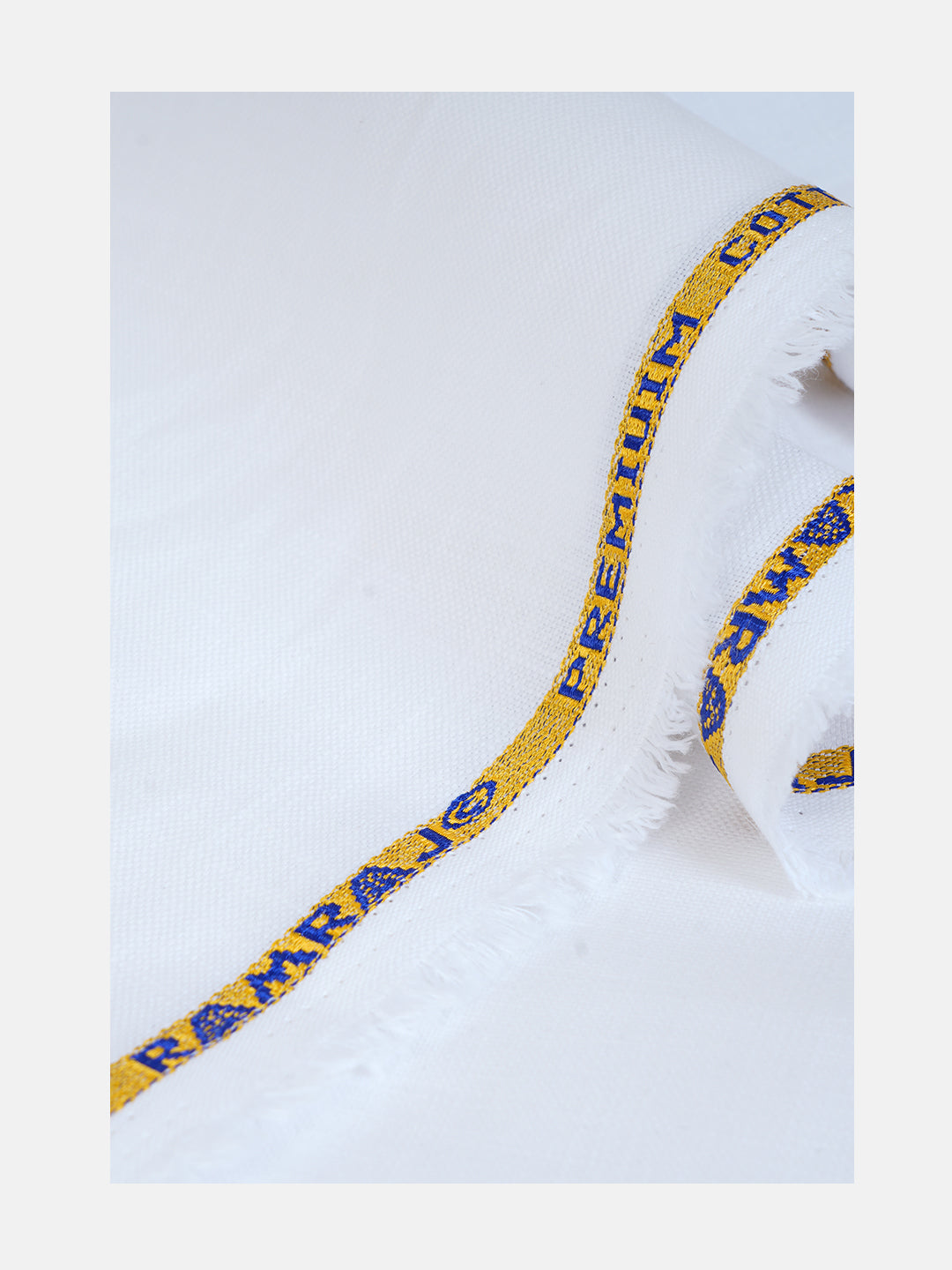 Men Cotton Blend Pants Fabric White
