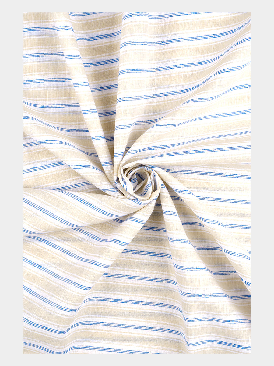 Cotton Blue with Sandal Striped Shirt Fabric Infinity