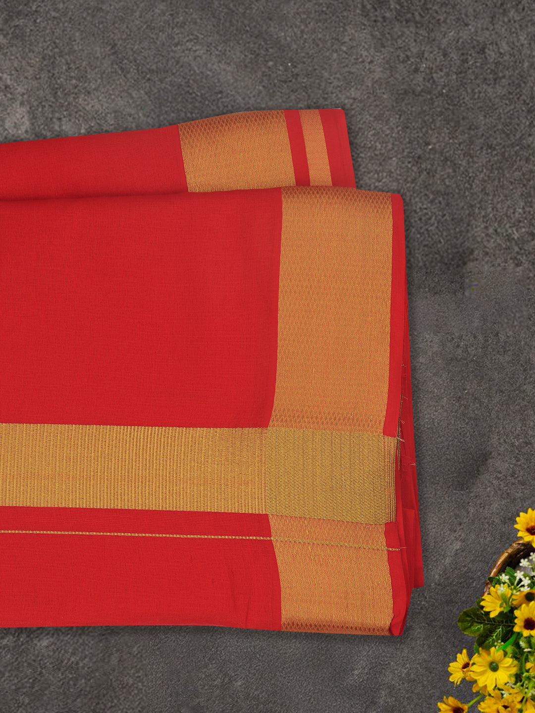 Men Panchakacham with Angavasthram Dheeksha Red (9+5)
