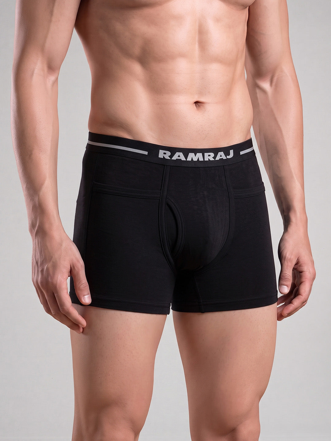 100% Combed Cotton Black Pocket Trunk Softex (Pack of 2)