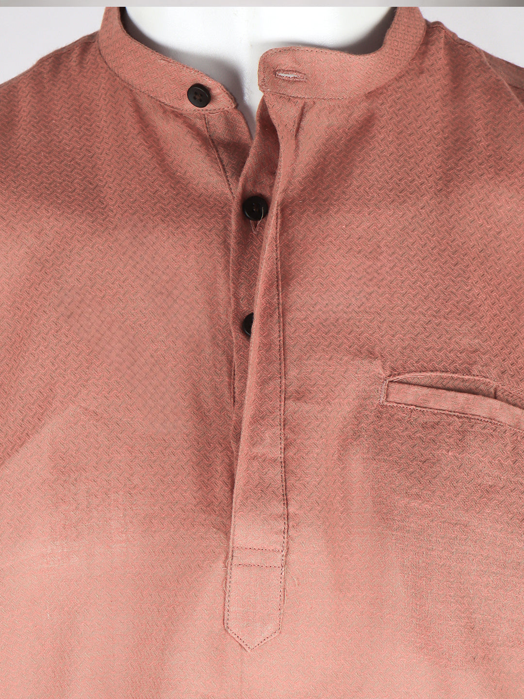 Coolie Rajini Style Men Peach Short Length Pocket Kurta with Black Dhoti Set RJ43