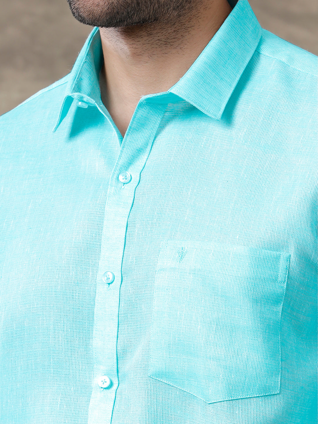 Men Cotton Blend Shirt Sky Blue T3 CV10