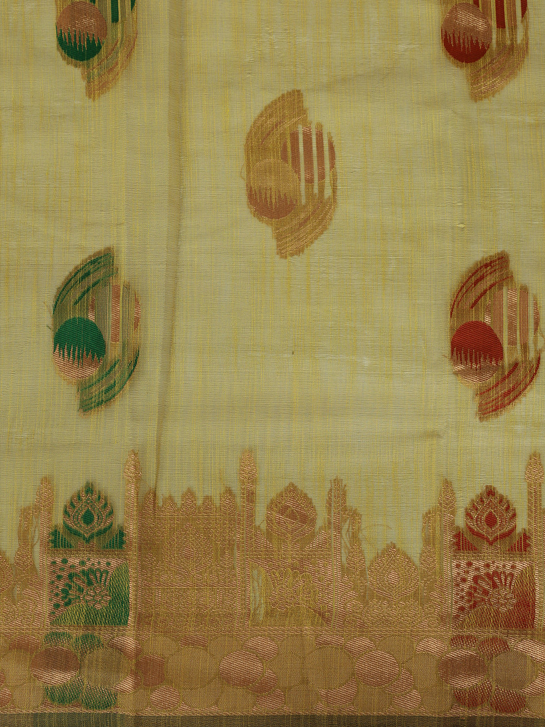 Women Spun Poly Mustard Yellow Printed Saree SP21
