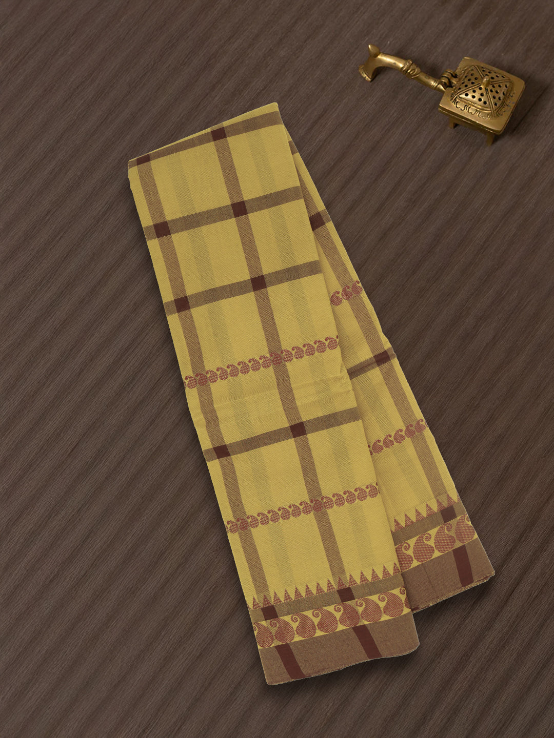 Women Yellow Pure Chettinad Cotton Saree PCS238