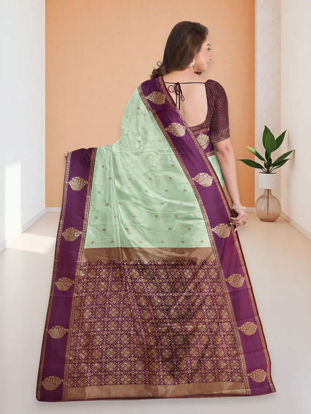 Women Green Art Silk Saree ASS97