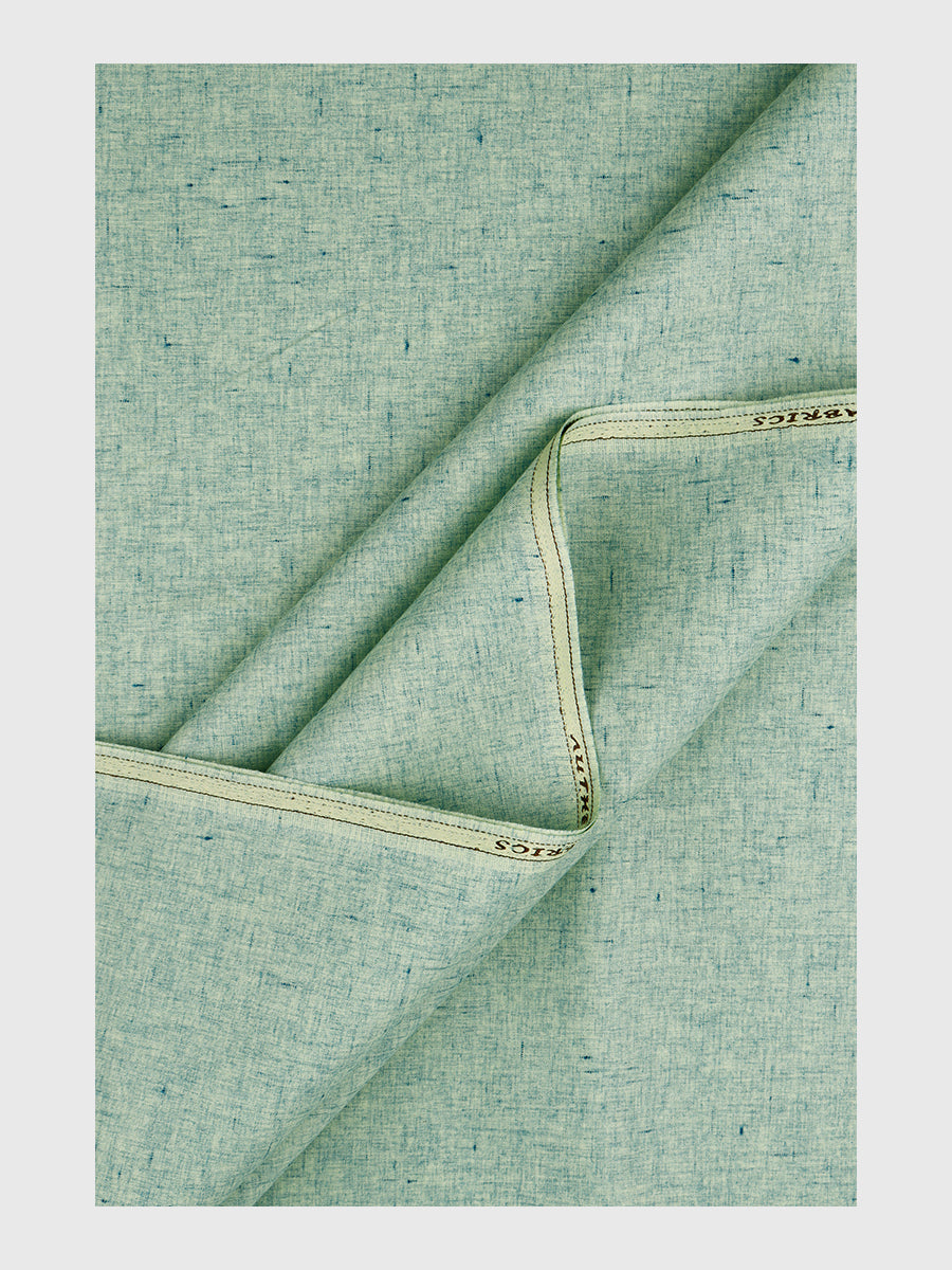 Men Cotton Rich Green Self Design Shirt Fabric Galaxy Art