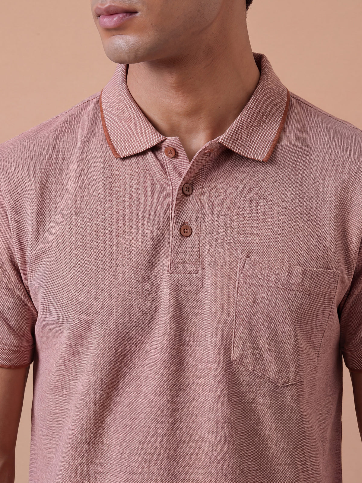 Cotton Rich Pique Polo T-Shirt Mocha Brown
