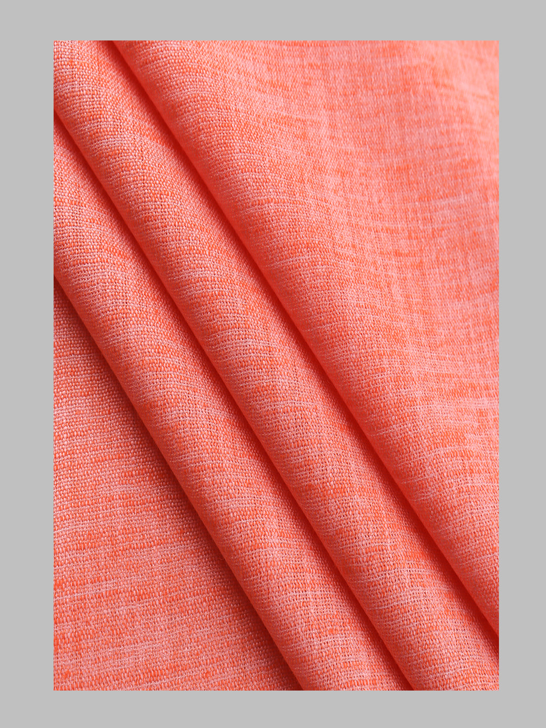 Boys Cotton Blend Pinkish Orange Self Design Shirt and Kurta Fabric Lampus