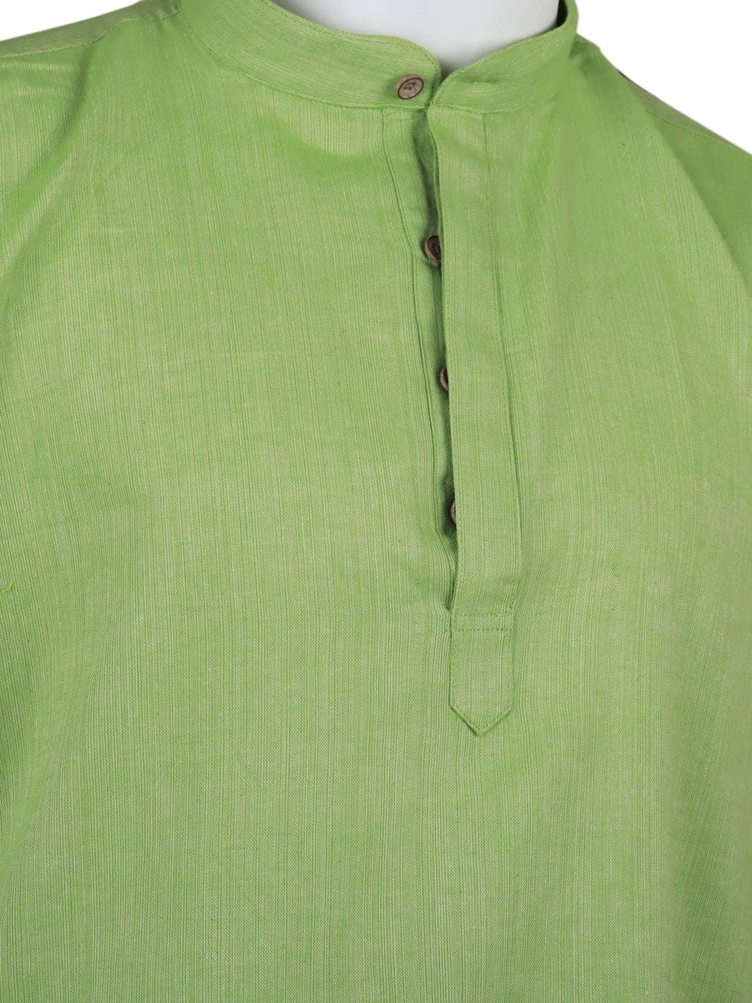 Men Apple Green Medium Length Kurta with Matching Border Dhoti Set PC4