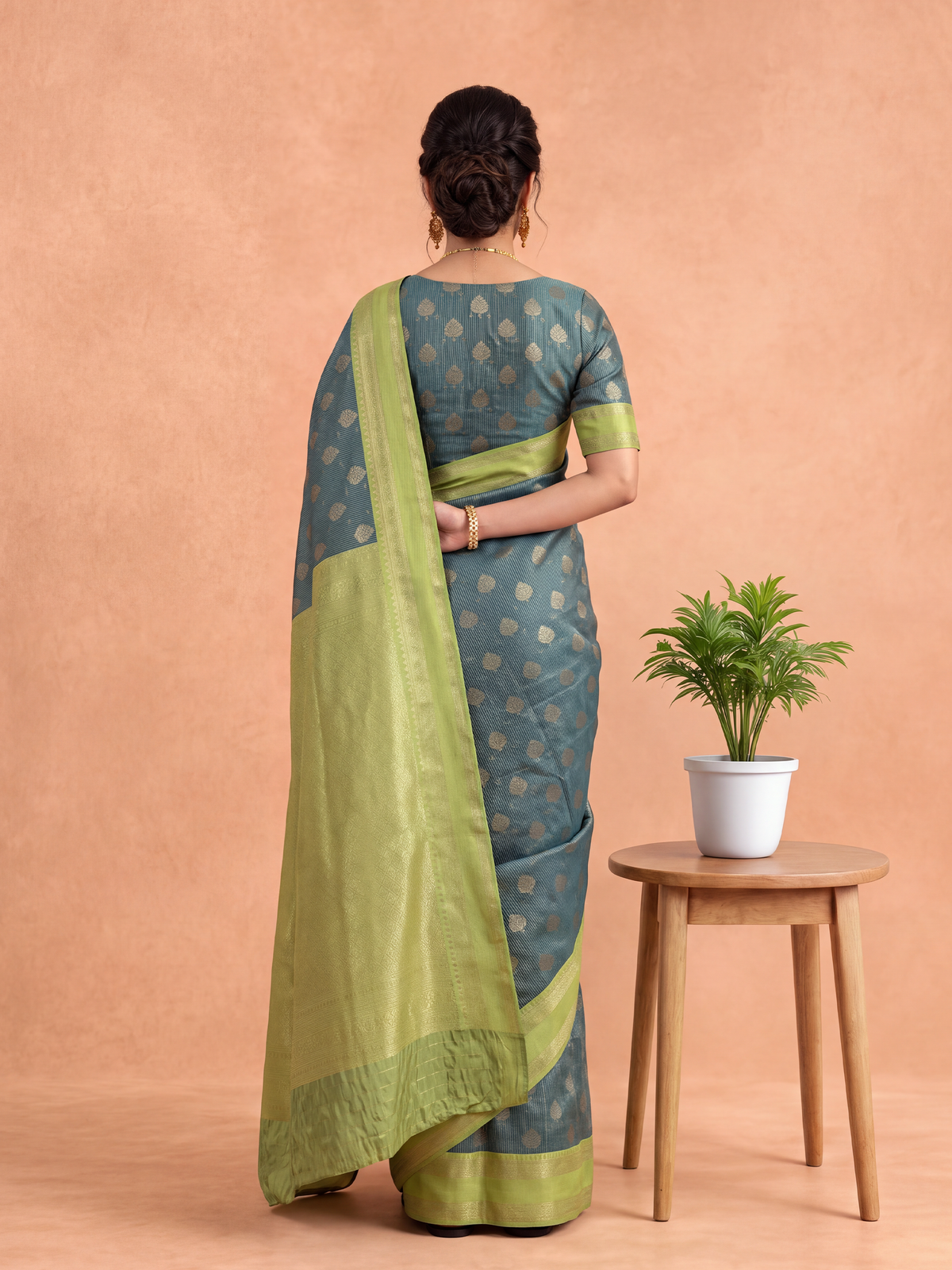 Women Art Silk Bottle Green Saree ASS158