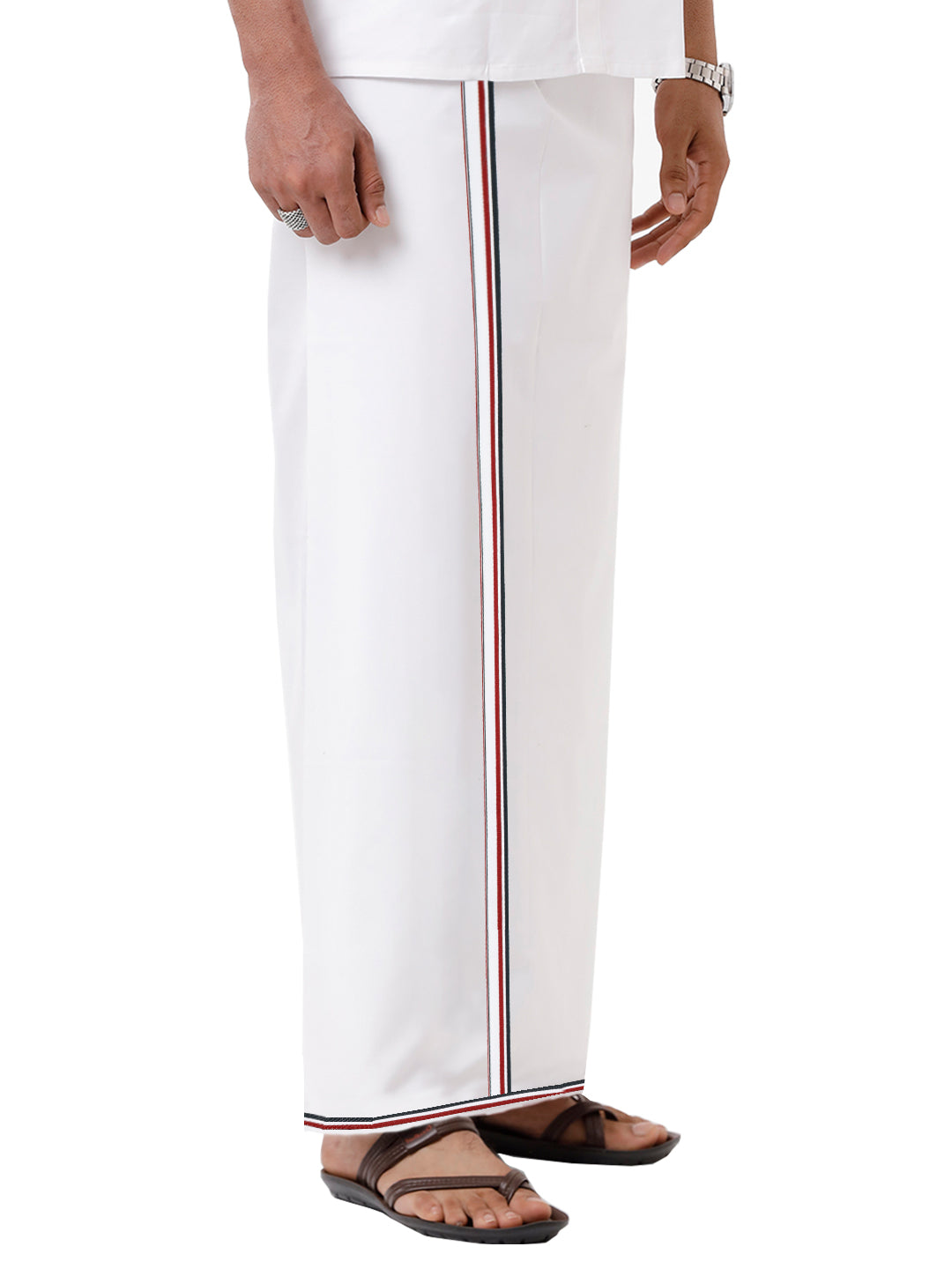 Men Wrinkle Free Cotton Single Layer Political Dhoti ADMK Amul