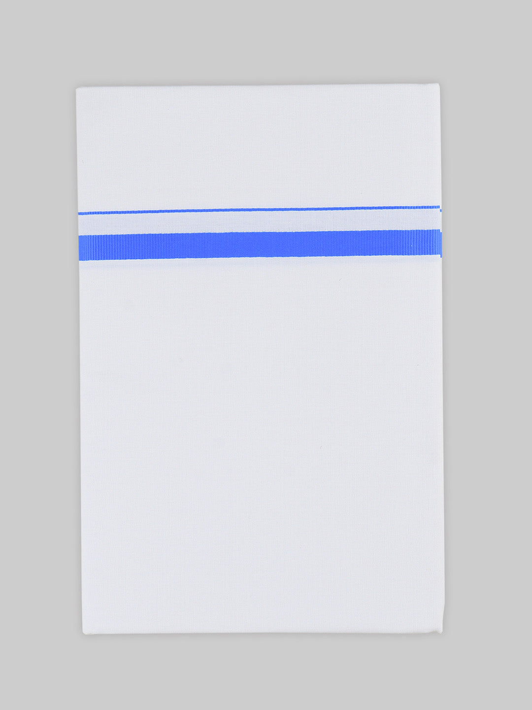 Men Cotton Blend Single Layer White Dhoti with Assorted Border (Pack of 2)