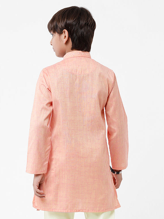 Boys Cotton Full Sleeves Pink Kurta BK04