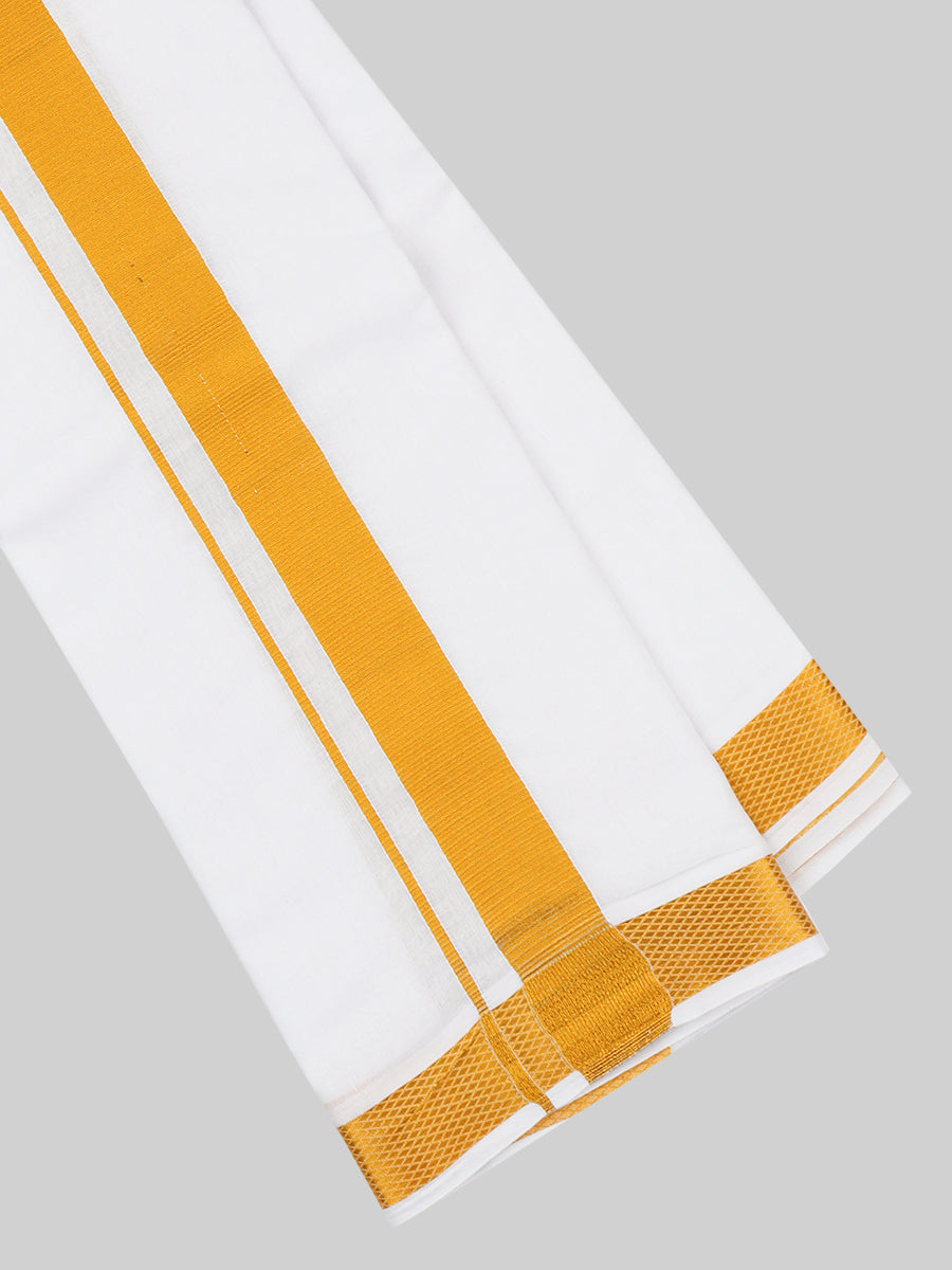 Vetha 1" Jari Towel White-view three