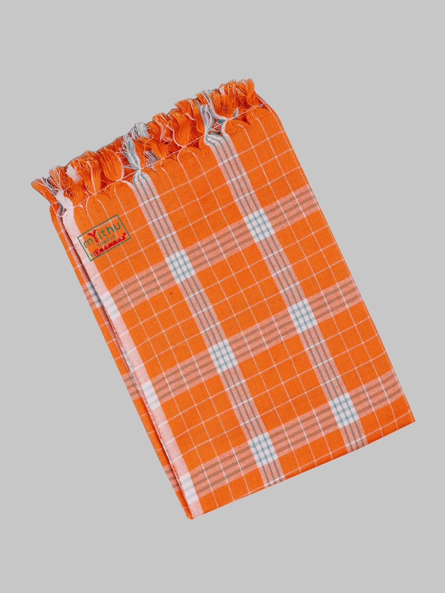 Cotton Colour Checked Bath Towel ( Pack Of 2 )