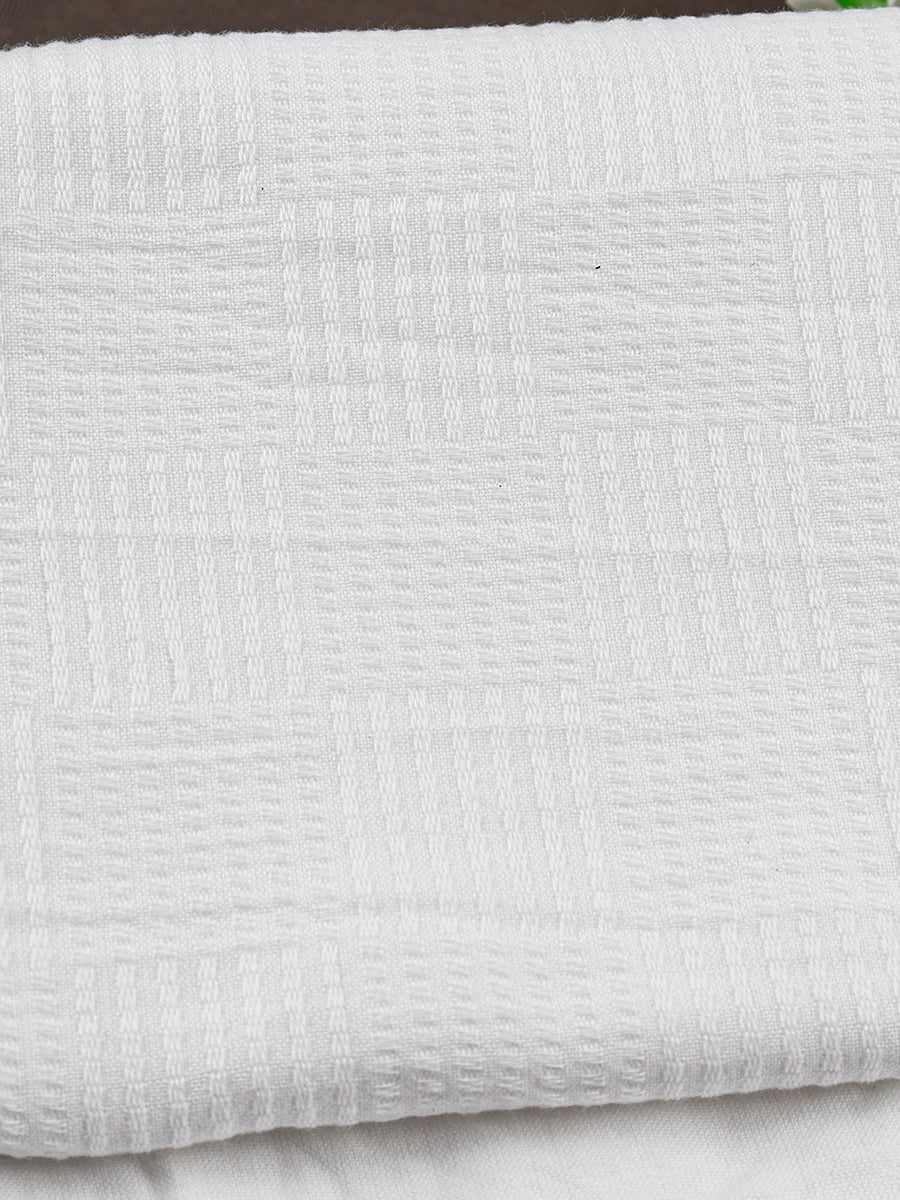 100% Cotton Signature Waffle Design White Bath Towel 1050 -Close view
