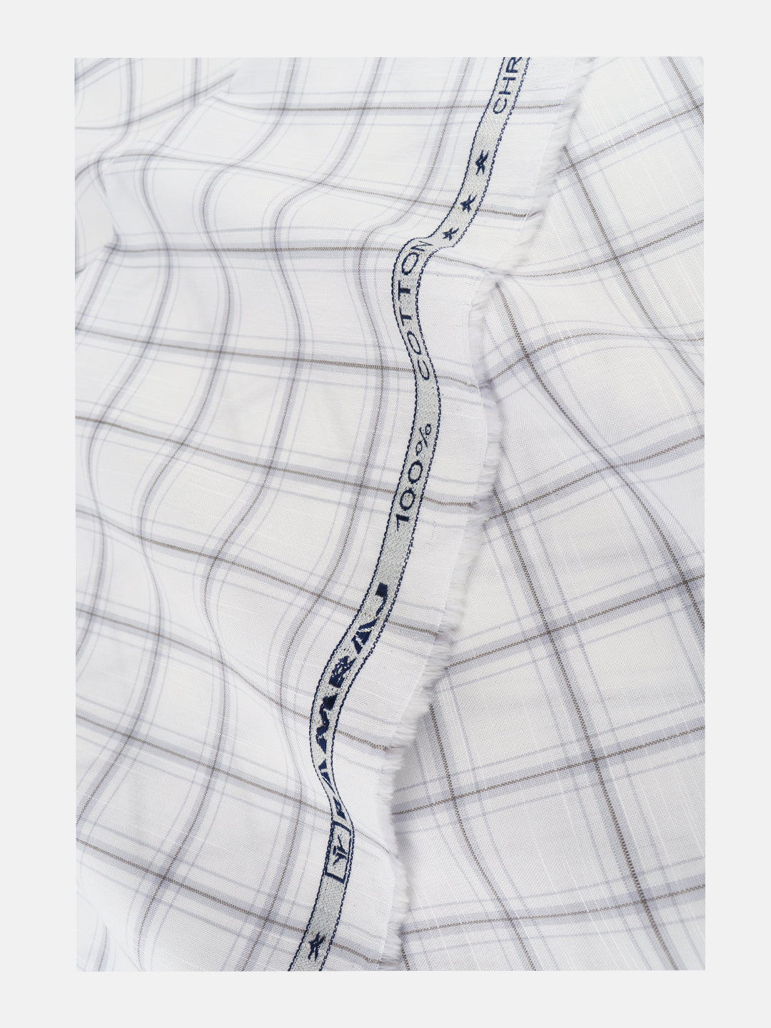 Men 100%Cotton Checked Shirt Fabric White Liberty Cotton
