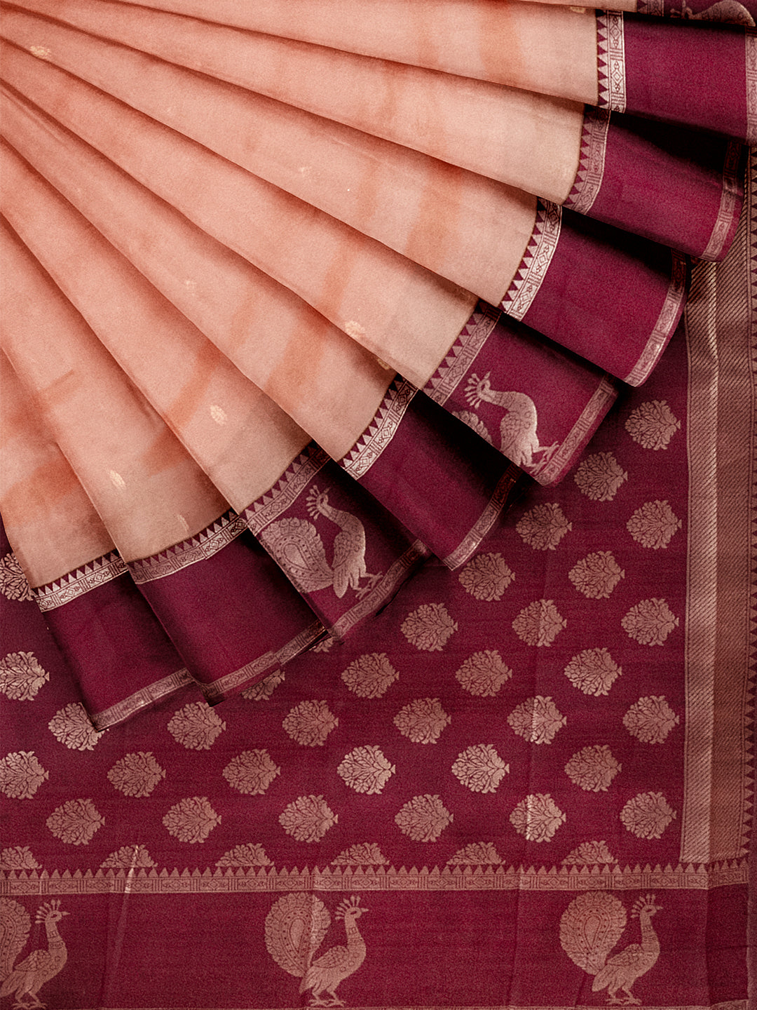 Couple Combo Shirt & Dhoti Set with Saree Peach ASS105