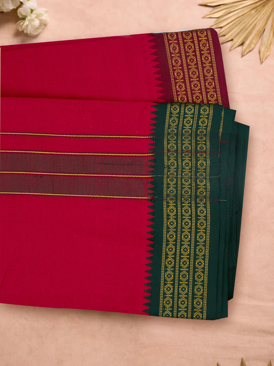 Men Panchakacham with Angavasthram Dheeksha Red (9+5)