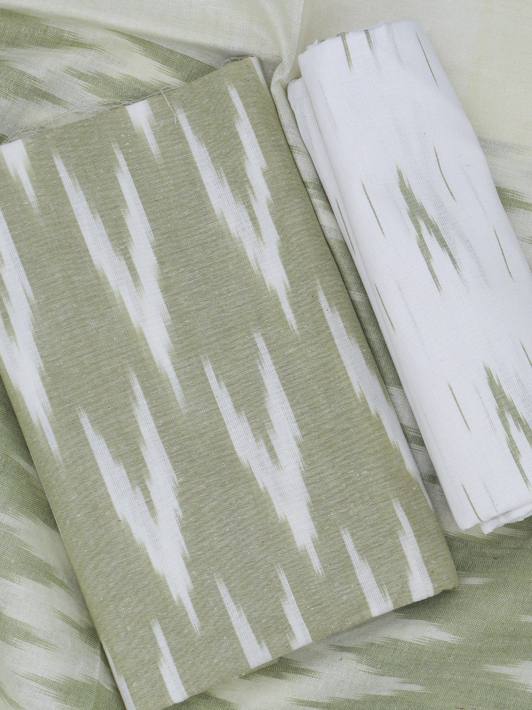 Women Pure Cotton Dress Material Green DM322