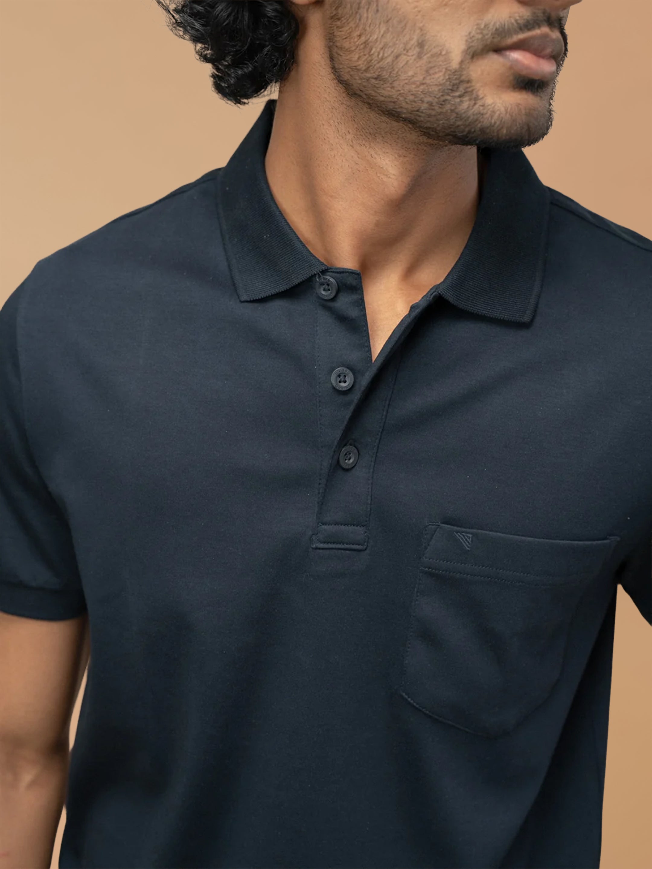 Extra Long Staple Cotton Polo Navy
