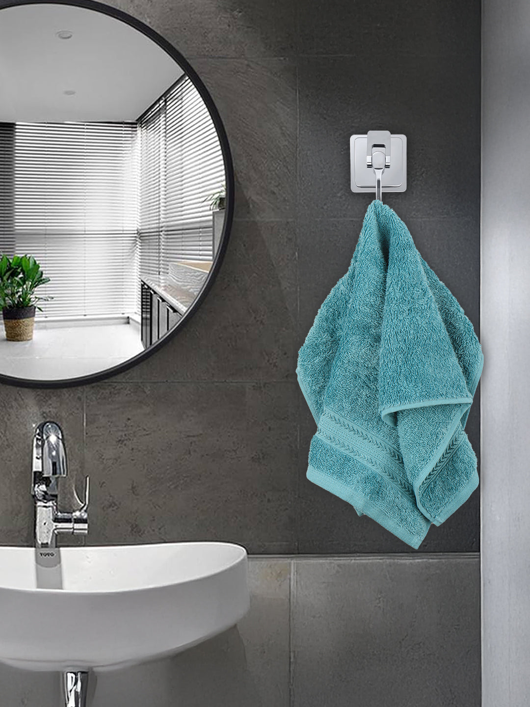 Bamboo Cotton Terry Hand Towel Blue HC7 (Pack of 2)