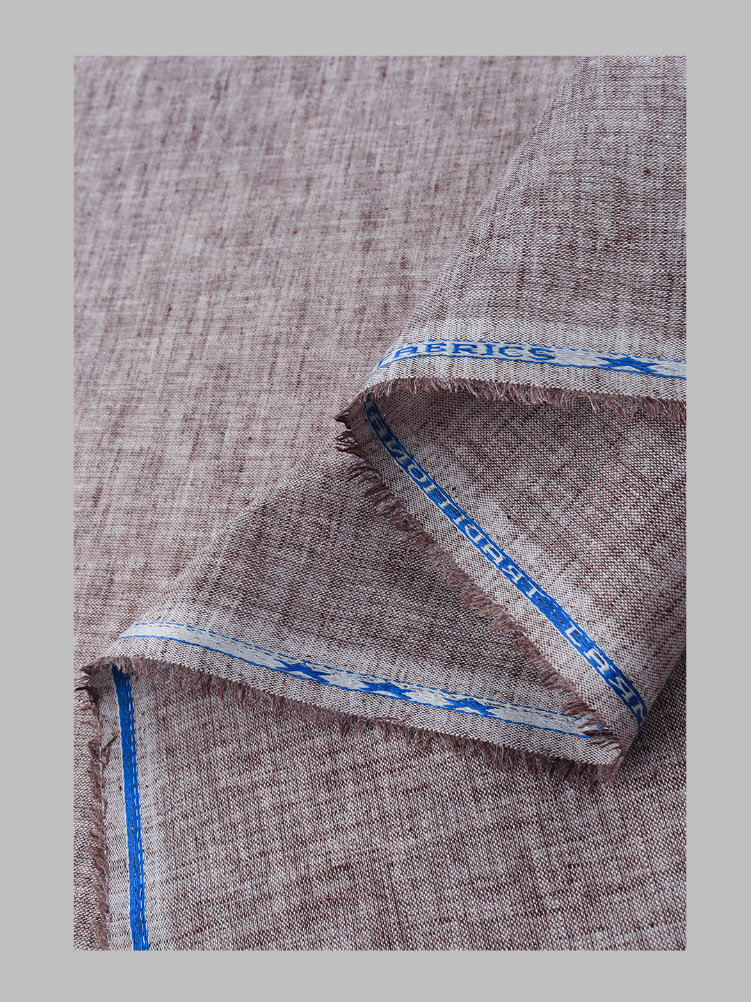 Men Cotton Blend Brown Self Design Shirt and Kurta Fabric Lampus