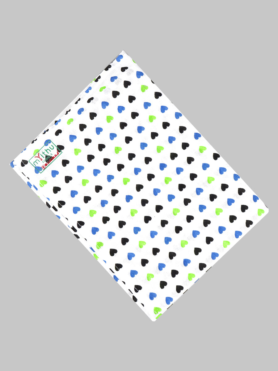 Cotton White Printed Bath Towel (2 PCs Pack)-Design one