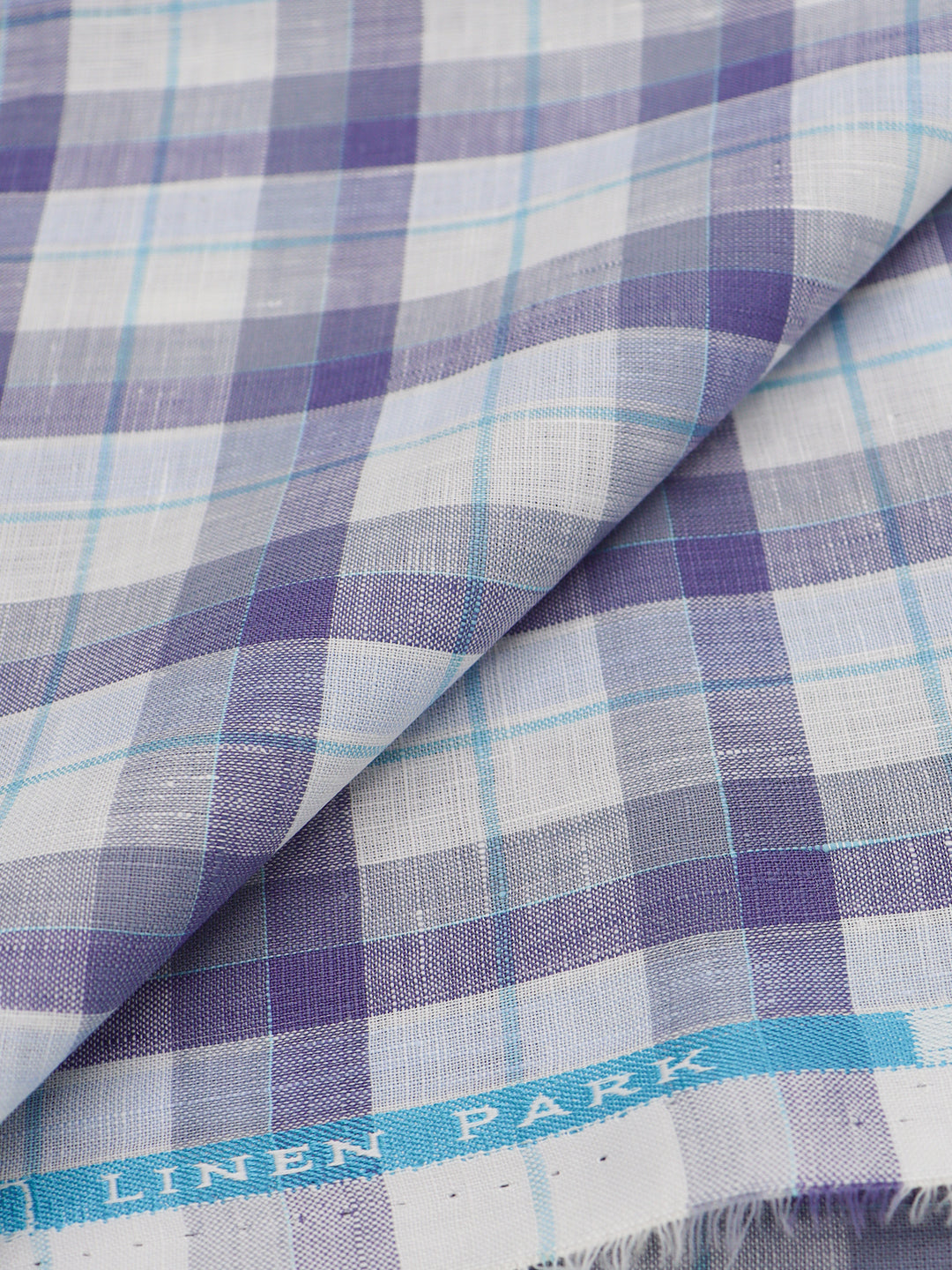 Men Linen Rich Ink Blue Checks Shirt Fabric Prime