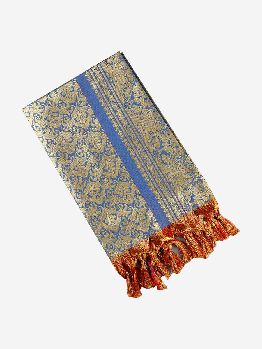 Jari Shawl/Ponnadai 209-Blue