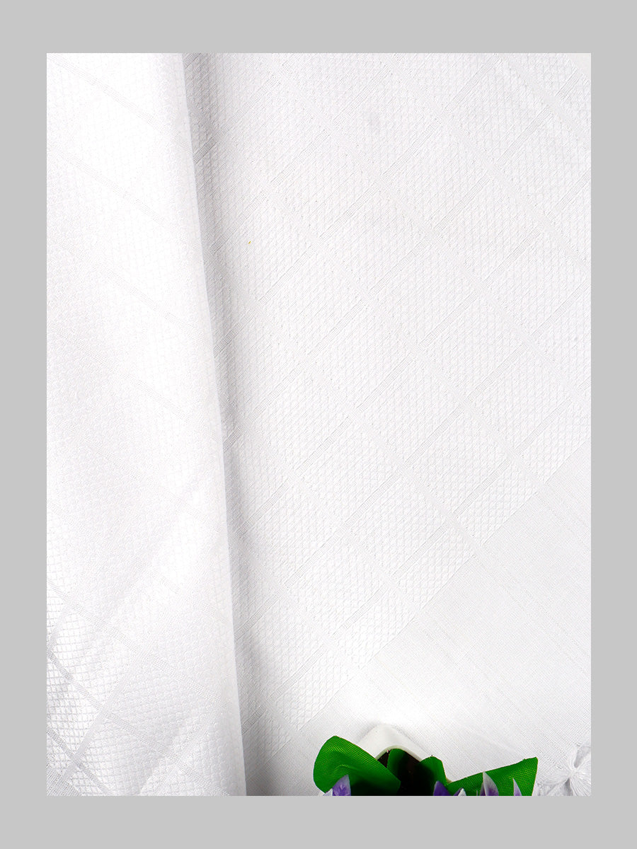 Cotton Plain Bath Towel Flora White-Zoom View