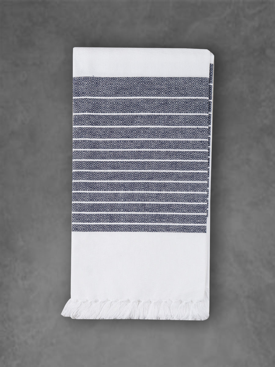 Comfort Cotton Quick Absorbent Diamond Design Bath Towel 1051-Navy blue