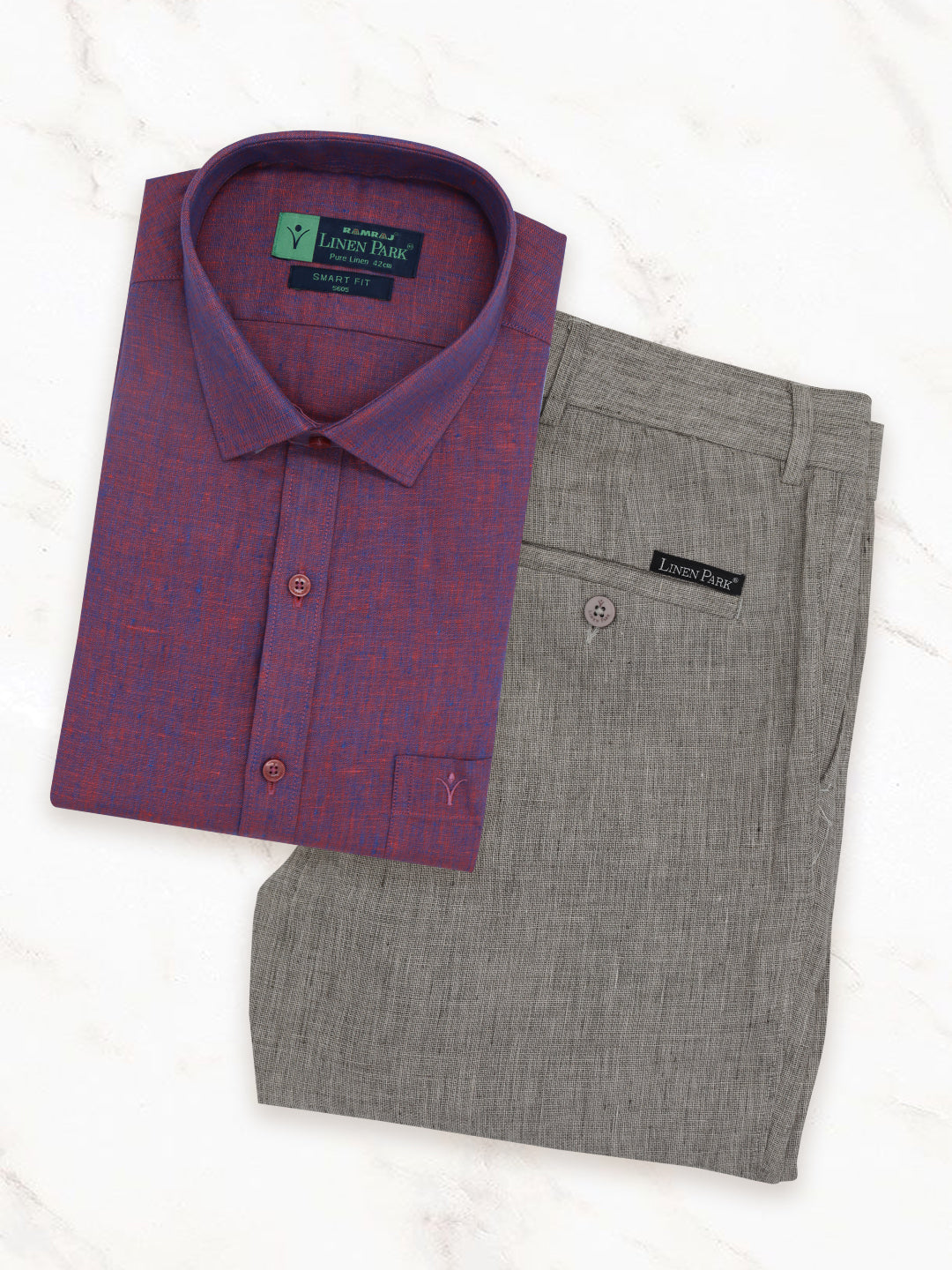 Mens Pure Linen Shirt and Pant Combo PL7