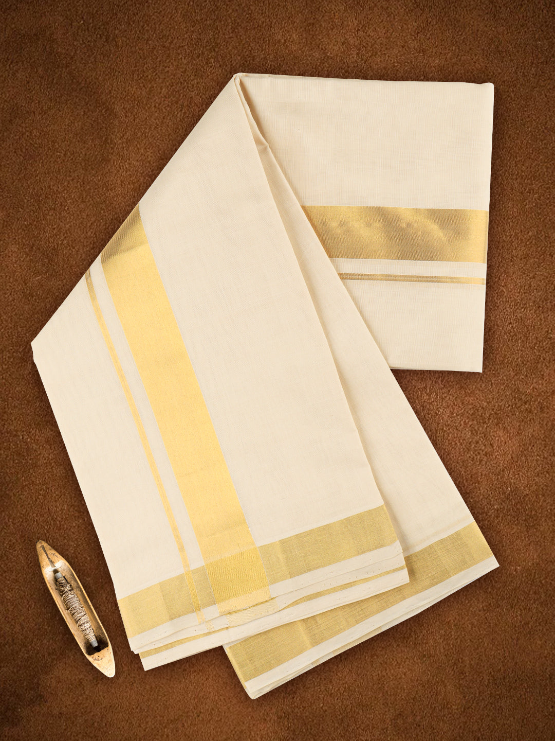Men Premium Cotton Fancy Jari Border Handloom Dhoti HLM29
