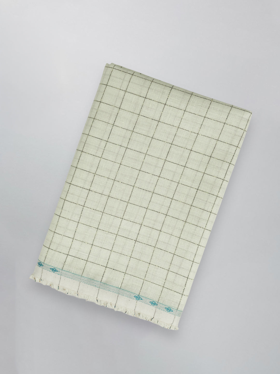 Men Linen Rich Light Green Checks Shirt Fabric Prime