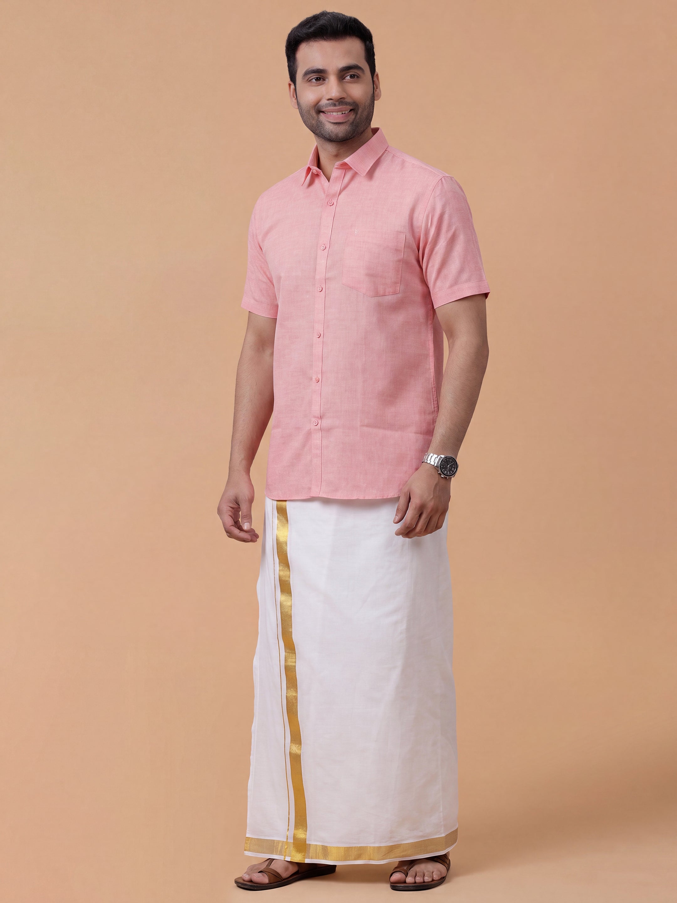 Cotton Rich LT Pink Regular Fit Shirt T3 CV11