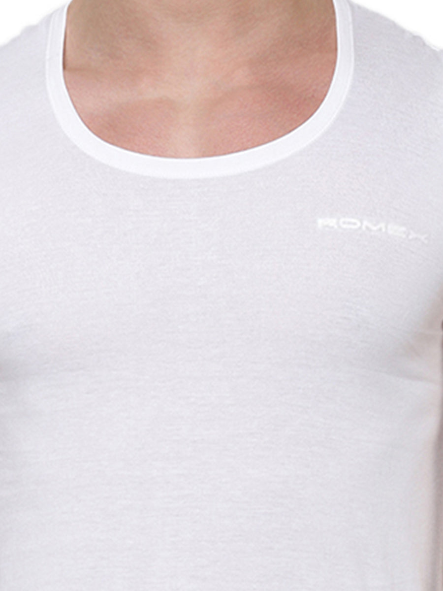 Men 100 % Combed Cotton White Vest RNBS Romex (Pack of 2)