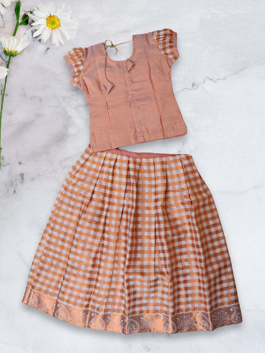 Girls Traditional Tissue Skirt Set Copper GPS18